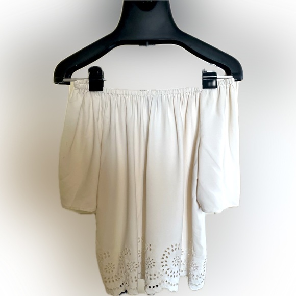 Loft, XS, Off the shoulders cream top - Picture 2 of 4
